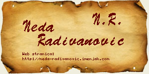 Neda Radivanović vizit kartica